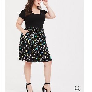 HARRY POTTER LUNA KNIT TO WOVEN SKATER DRESS